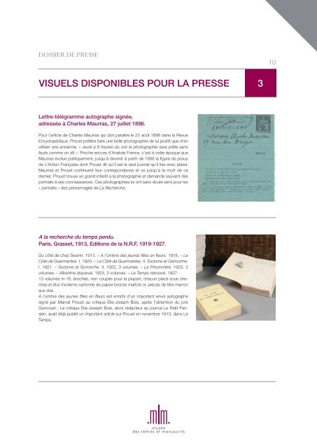 dossier de Presse - MusÃ©e des lettres et manuscrits