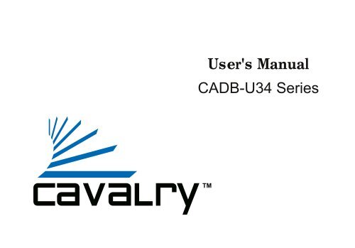 User's Manual CADB-U34 Series - Cavalry