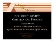 NSF MERIT REVIEW - (QEM) Network