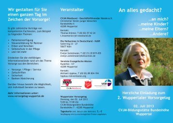 Flyer "2. Vorsorgetag" zum Download (PDF)