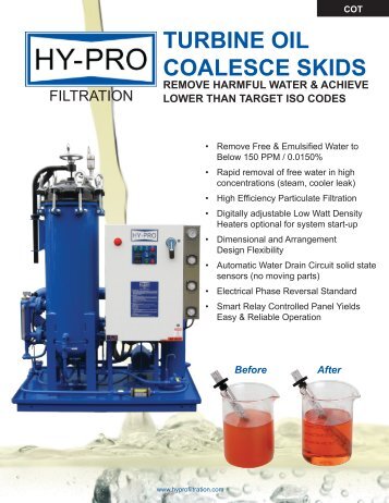 TURBINE OIL COALESCE SKIDS - Hy-Pro Filtration