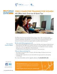 FREE COMPUTER TRAINING FOR WOMEN - YWCA Toronto