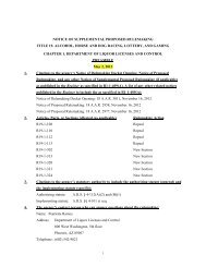 Notice of Supplemental Proposed Rulemaking (NSPR) - Arizona ...