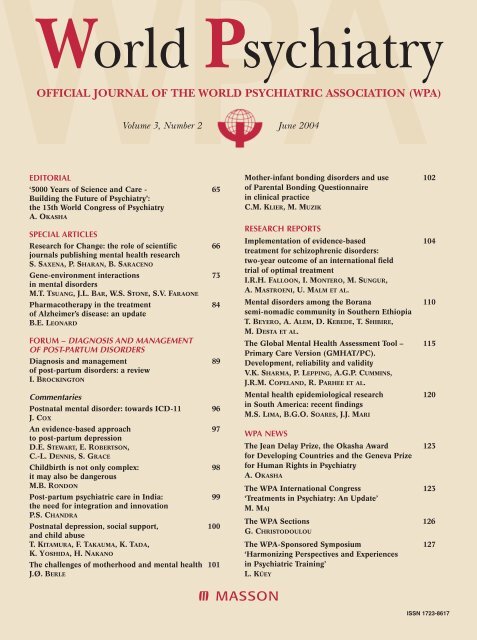 Volume 3, Number 2 - June 2004 - World Psychiatric Association