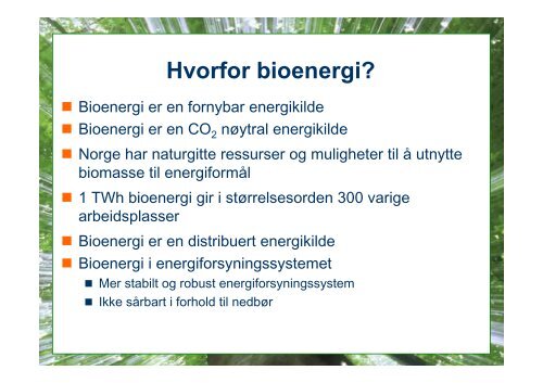 Hvorfor bioenergi?