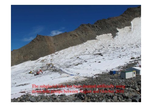 Subglacial lake in the glacier of Tete Rousse (Mont Blanc area ...