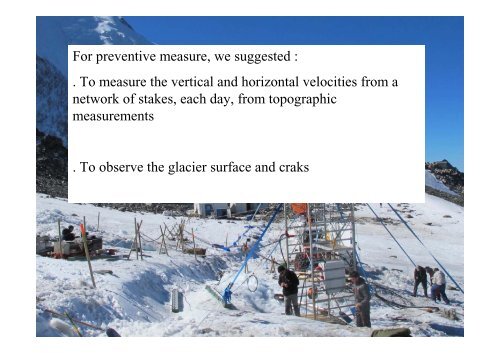 Subglacial lake in the glacier of Tete Rousse (Mont Blanc area ...