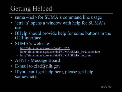 SUMA - the AFNI/NIfTI Server