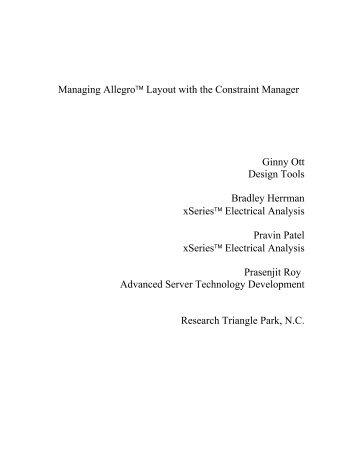 Managing Allegro Layout with the Constraint Manager