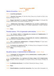 Colloque international sur - FacultÃ© de droit et des sciences ...