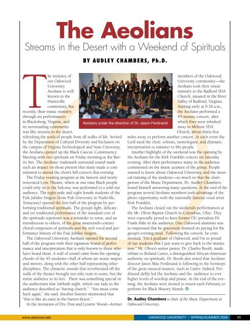 Oakwood University Magazine Spring/Summer 2009