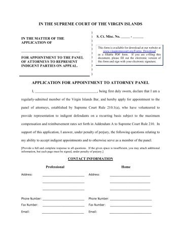 Application for Appointment to Appellate Panel - Supreme Court of ...