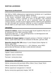 Curriculum Vitae - UniversitÃ  degli Studi Guglielmo Marconi