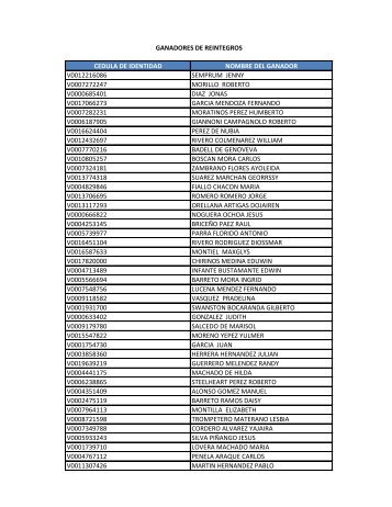 cedula de identidad nombre del ganador v0012216086 semprum ...