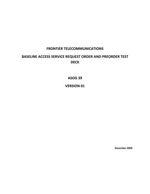 Frontier ASR Test Deck