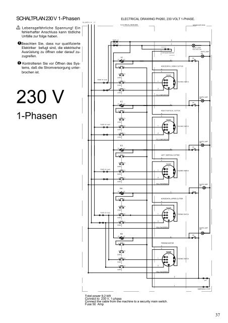 Schaltplan 230 V 3 Phasen