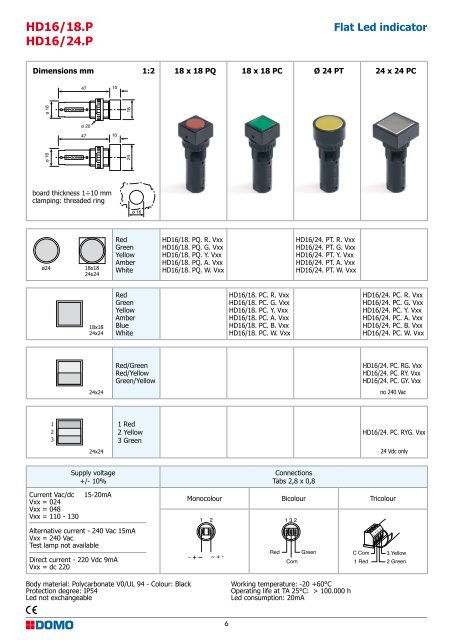 Led indicators catalogue - DOMO