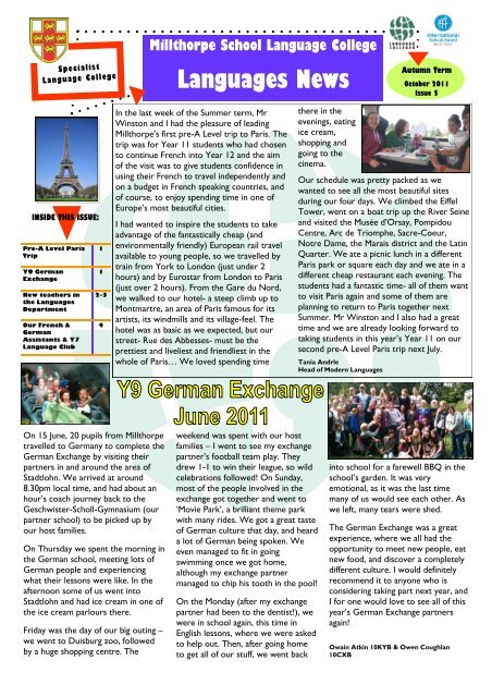 Issue 5 - October 2011 - Millthorpe School York