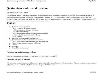 Quaternions and spatial rotation - UJEP