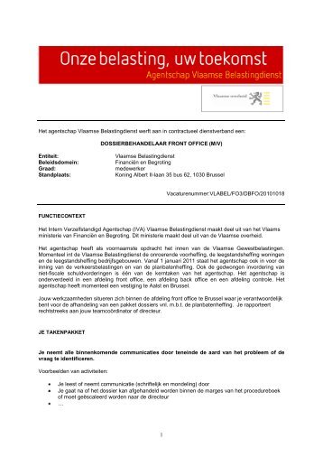 De afdeling van het departement - FIN - Vlaanderen.be
