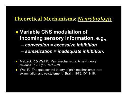 Neurobiology of Somatization