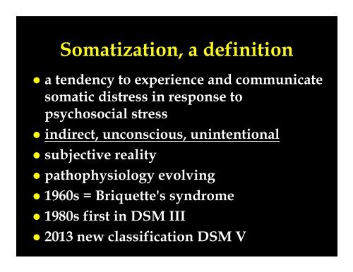 Neurobiology of Somatization