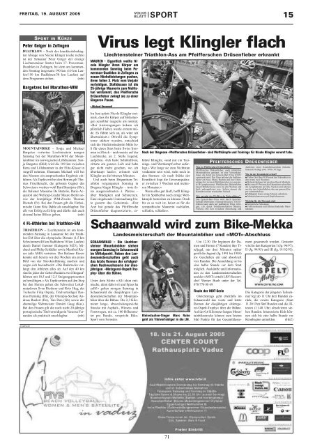 JAHRESBERICHT 2005 - Liechtensteiner Radfahrerverband