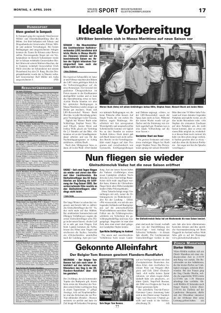 JAHRESBERICHT 2005 - Liechtensteiner Radfahrerverband