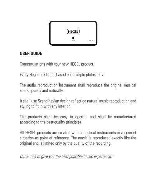 Hegel HD2 User Manual - VMAX Services