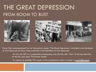 THE GREAT DEPRESSION - Database of K-12 Resources