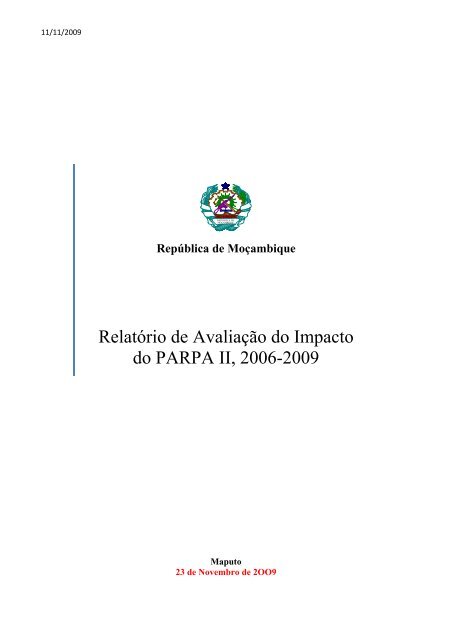 46-RelatÃ³rio de AvaliaÃ§Ã£o do Impacto PARPA II.pdf - UNICEF ...