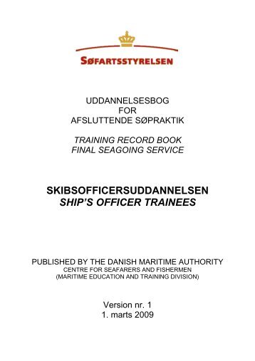 Uddannelsesbog for skibsofficersstuderende - SÃ¸fartsstyrelsen