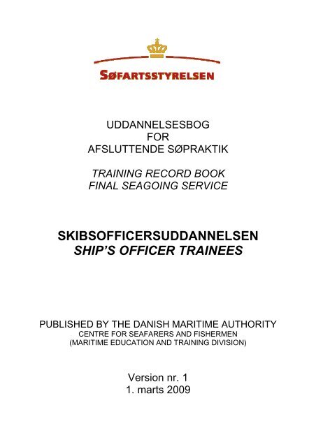 Uddannelsesbog for skibsofficersstuderende - SÃ¸fartsstyrelsen