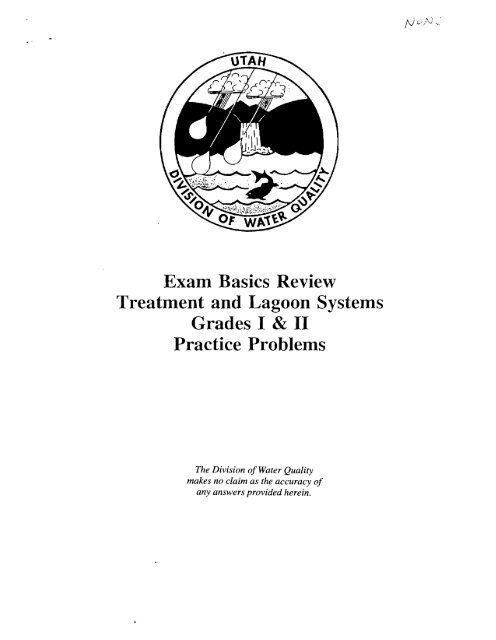 Exam Basics Review Treatment and Lagoon Systems Grades I & II ...