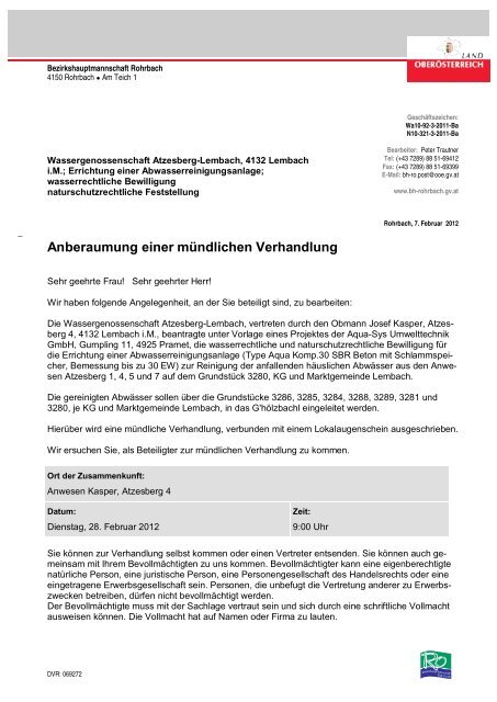 Bezirkshauptmannschaft Rohrbach Fischereirevier Rohrbach