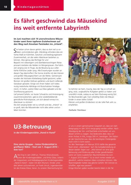 Groiner Blick Ausgabe 2/2010 - Lebenshilfe Unterer Niederrhein e.V.