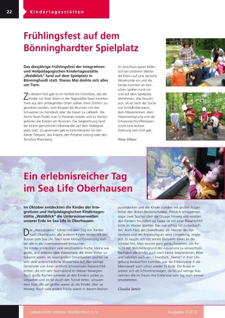 Groiner Blick Ausgabe 2/2010 - Lebenshilfe Unterer Niederrhein e.V.