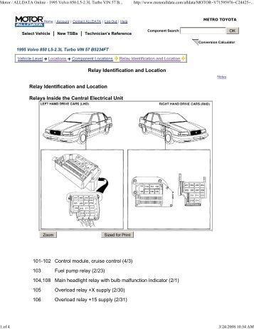 Motor / ALLDATA Online - 1995 Volvo 850 L5-2.3L Turbo VIN 57 ...