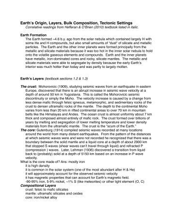 Worksheets Inside Planet Earth Video Questions Key kinds of seismic waves p earth structure and composition summary myweb cw post