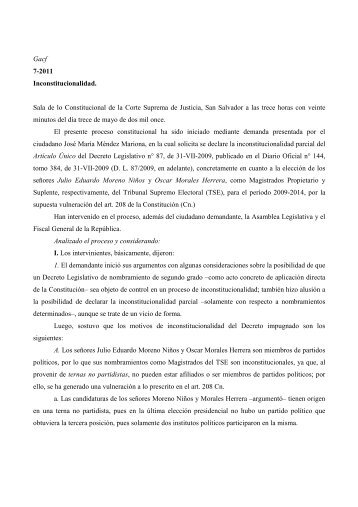Inconstitucionalidad 7-2011.pdf - Tribunal Supremo Electoral