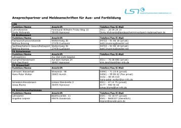 Ansprechpartner - Landesschwimmverband Niedersachsen eV