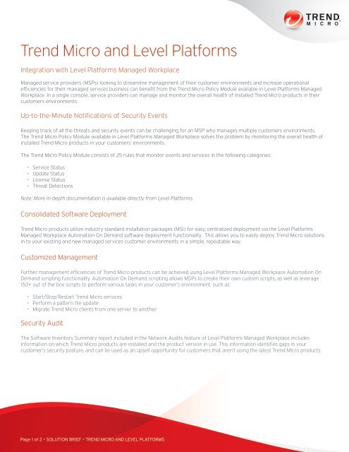 Trend Micro and Level Platforms (PDF)