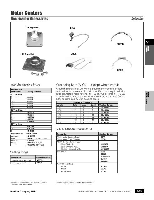 Meter Centers - Siemens