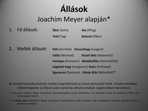 ÃllÃ¡sok - Joachim Meyer alapjÃ¡n (pdf) - Kard Rendje