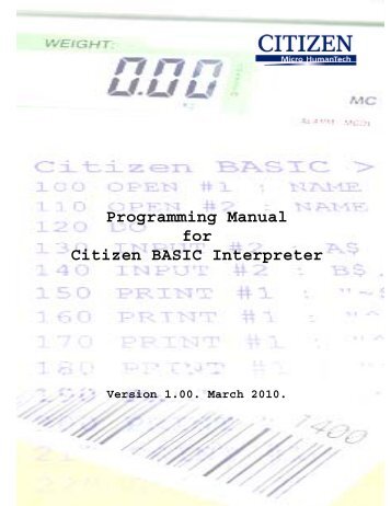 Programming Manual for Citizen BASIC Interpreter - MaRCo