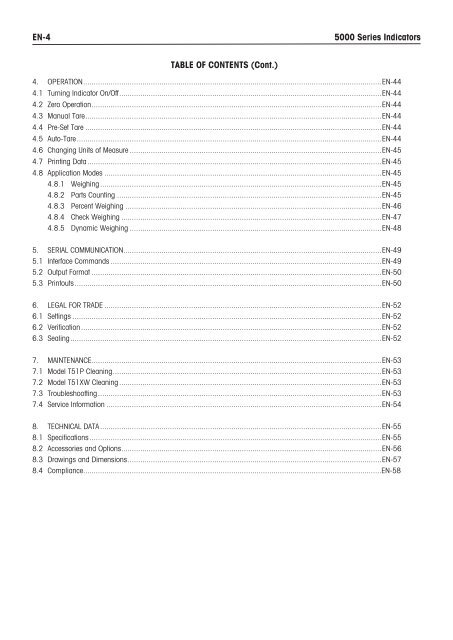 5000 Series Indicators Instruction Manual - MaRCo