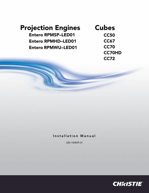 Christie Entero Projector and Cube Installation Manual