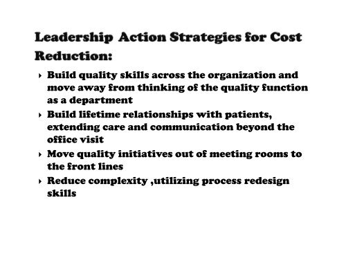 Strategic Leadership for Quality Management