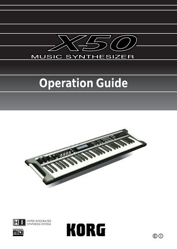 X50 Operation Guide - Korg
