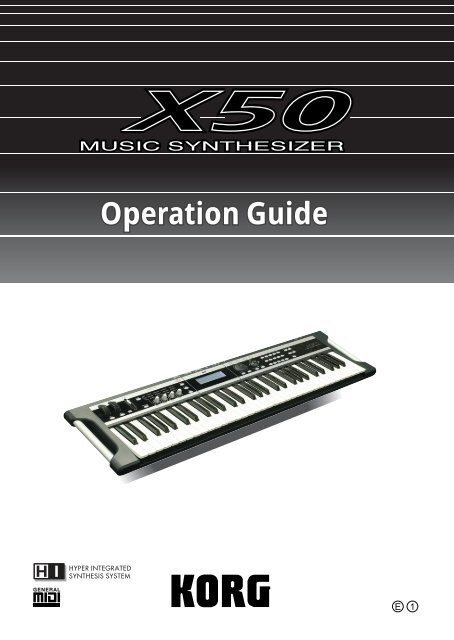 X50 Operation Guide - Korg